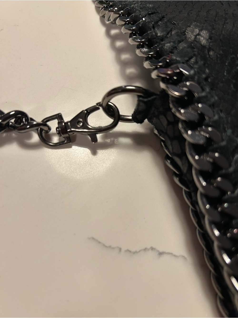 Black Crossbody Bag Genuine Leather (looks like Stella McCartney) - Picture 6 of 11
